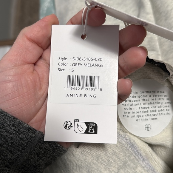 Anine Bing Sports Harvey Sweatshirt In Heather Grey - Picture 8 of 8